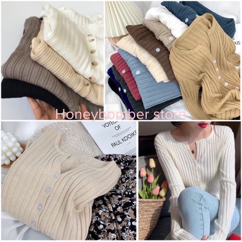 🔥FREESHIP🔥Áo Len Tăm Sọc Khuy Ulzzang hót hit🌸 | WebRaoVat - webraovat.net.vn