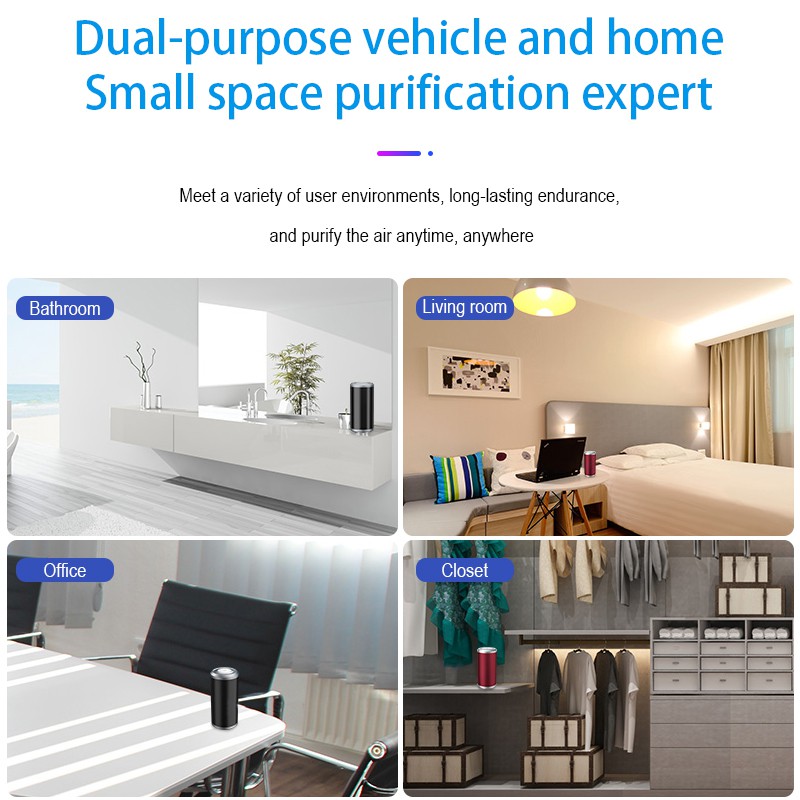 Máy Lọc Không Khí Mini 99.9% Tiện Dụng Cho Xe Hơi / Nhà Cửa / Văn Phòng