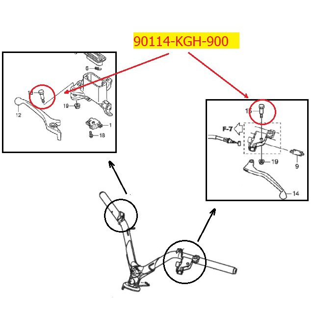 Bu Lông Bắt Tay Phanh / Vít Gắn Tay Côn Tay Thắng Winner - Winner X - GTR (90114-KGH-900)