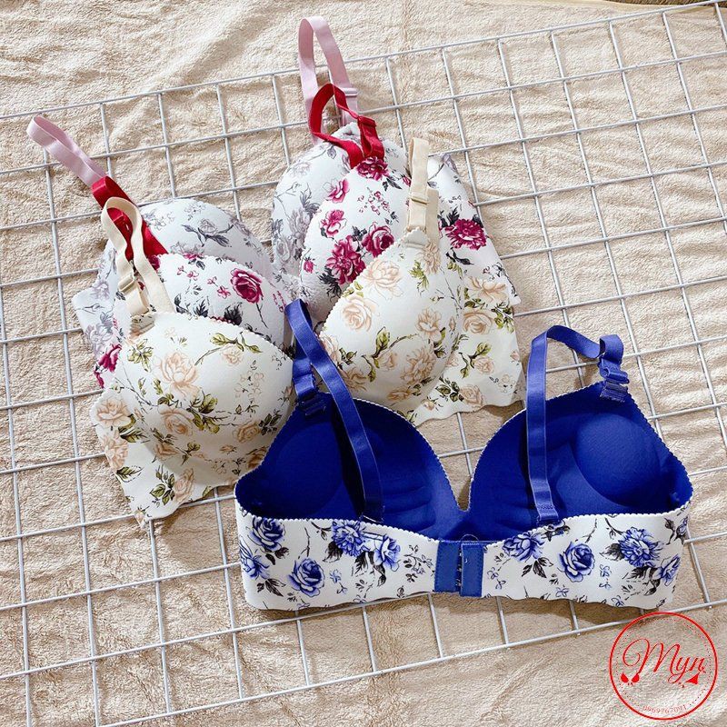 ÁO NGỰC SU HỌA TIẾT HOA HỒNG 3D NÂNG NGỰC MYN_UNDERWEAR