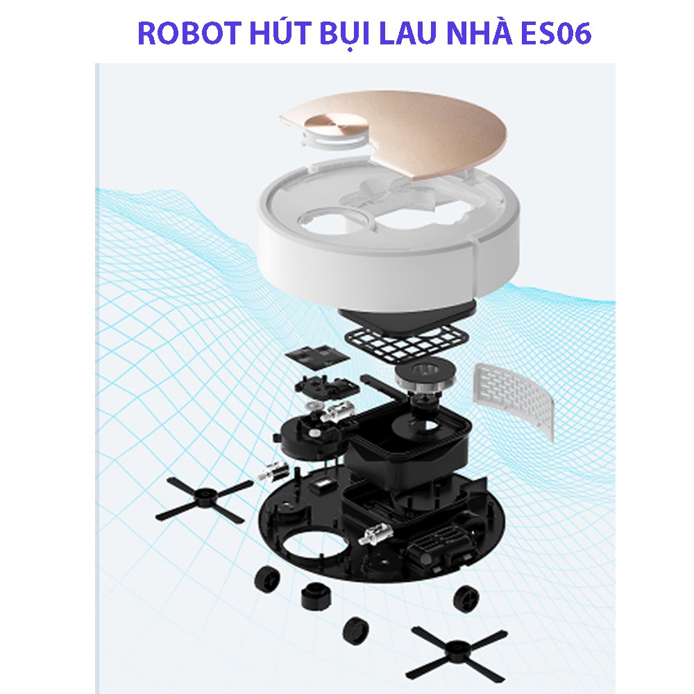 Robot Hút Bụi, Máy Hút Bụi Thông Minh ES06 Điều Khiển Qua App Điện Thoại,Thiết Kế Thông Minh,Lực Hút Mạnh. Mua Ngay!!