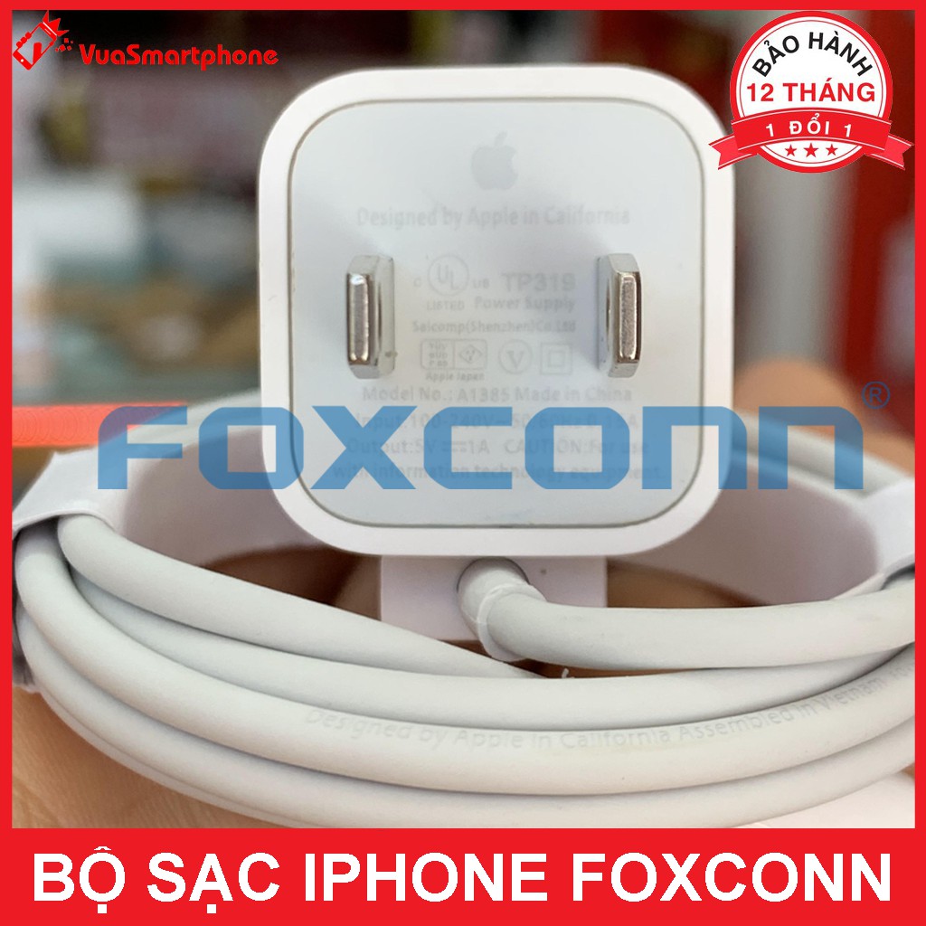 Bộ sạc iPhone Foxconn - Chính hãng Foxconn Việt Nam sản xuất - Bảo hành 12 tháng 1 đổi 1