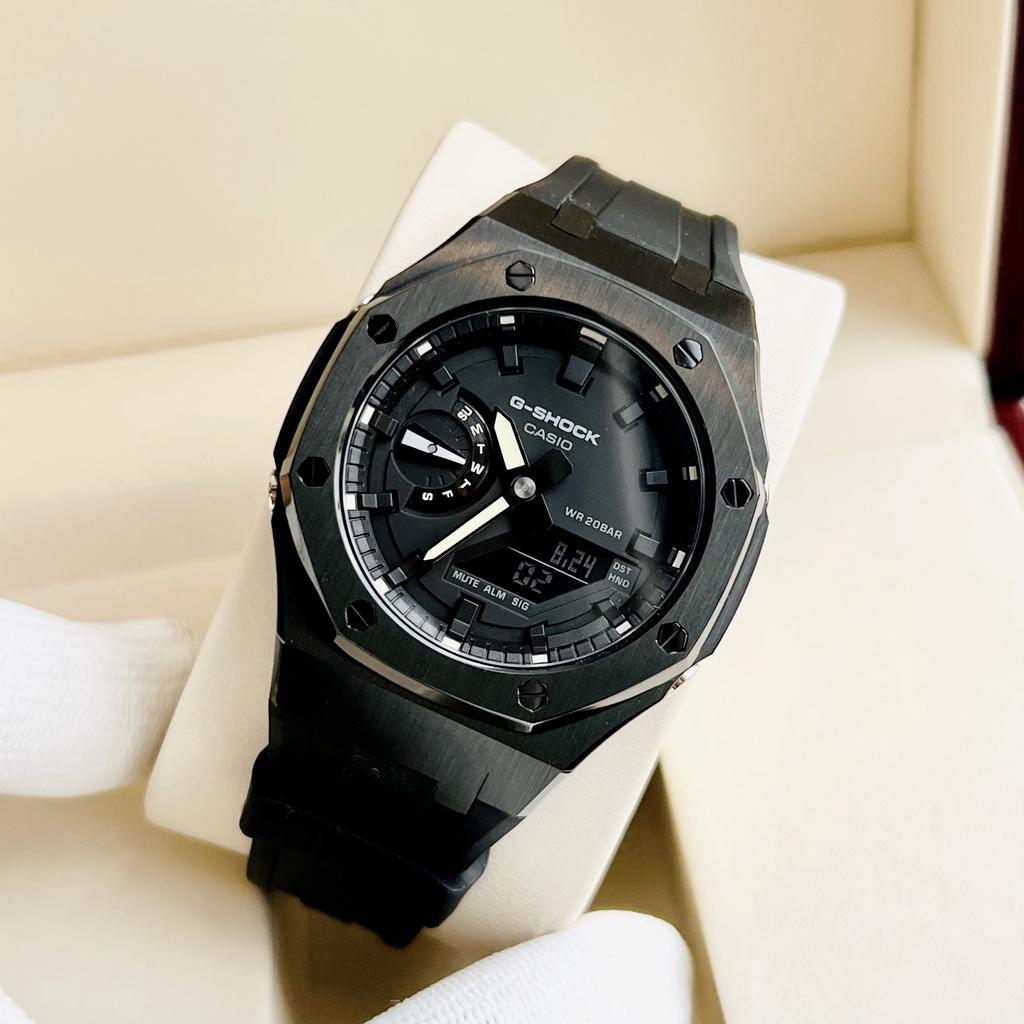 Đồng hồ nam dây Nhựa Casio G Shock GA 2100 Custom Royal Black