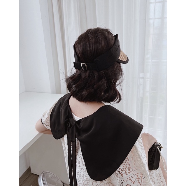 Váy Ren Cổ Nơ Đen Dáng Suông A Rất Xinh