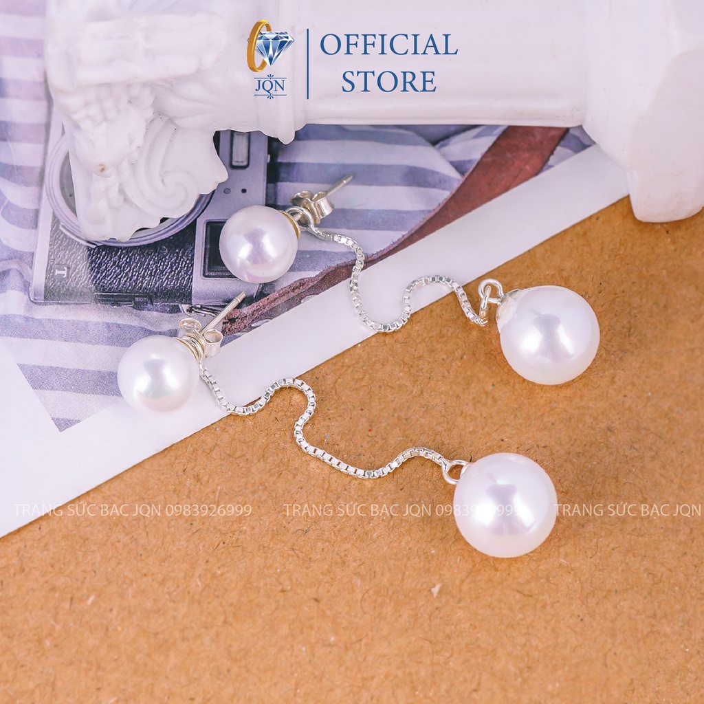 Bông tai bạc nữ dáng dài xinh xắn ms26/ Trang sức bạc JQN