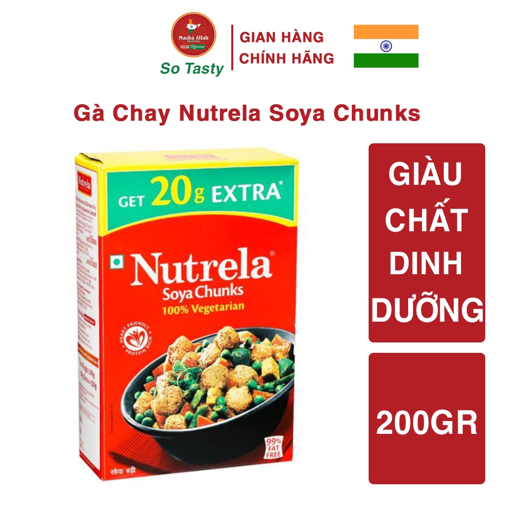Đồ chay Ấn Độ gà chay NUTRELA Soya Chunks 200GR thơm ngon bổ dưỡng - So Tasty