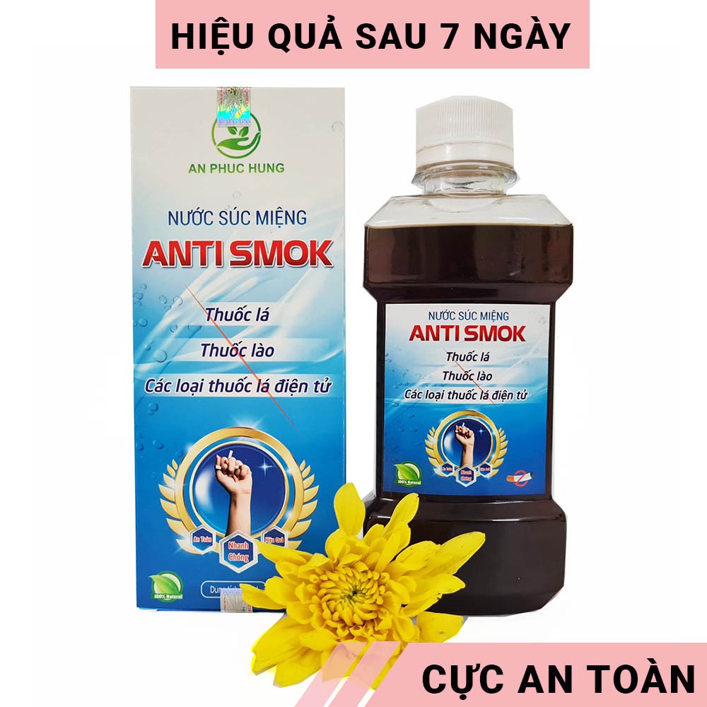 Nước cai thuốc lá, thuốc lào dạng súc miệng Anti Smok [HIỆU QUẢ THẤY RÕ SAU 7 NGÀY SỬ DỤNG]