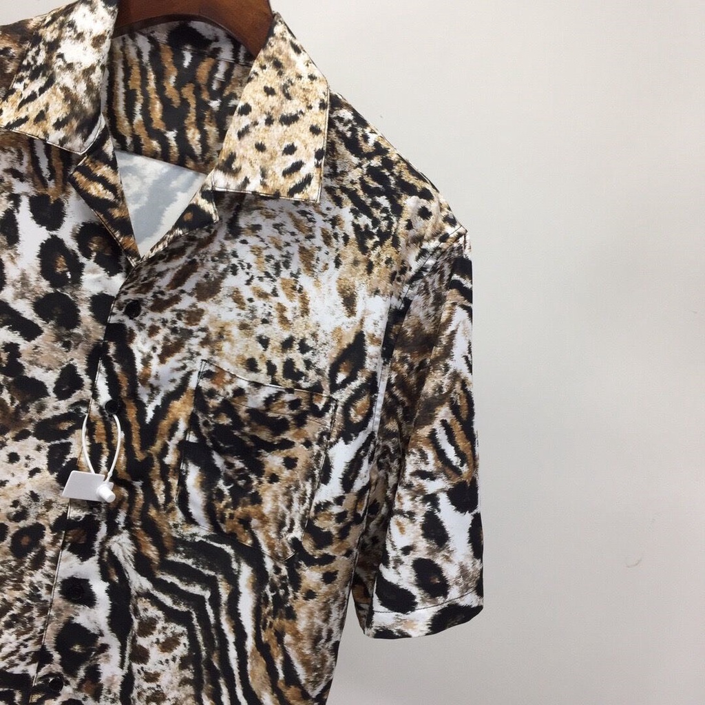 Áo sơ mi nam FLEX Fullbox hình, vải lụa thoáng mát, mềm mịn, không nhăn, thấm hút | Áo sơ mi nam da báo