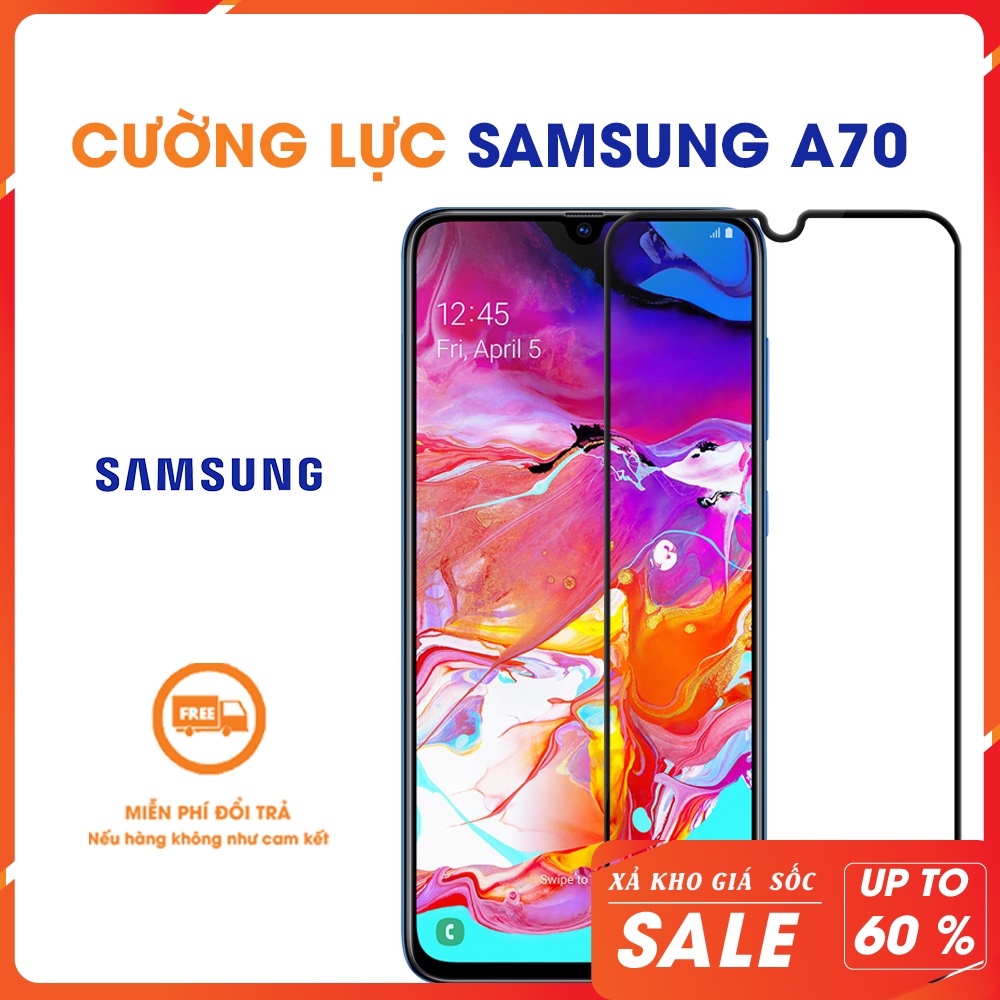 [Loại Xịn] Kính Cường Lực Samsung A70 A70s A90 (5G) Full Màn Trong Suốt Cảm ứng siêu mượt Tặng kèm khăn lau