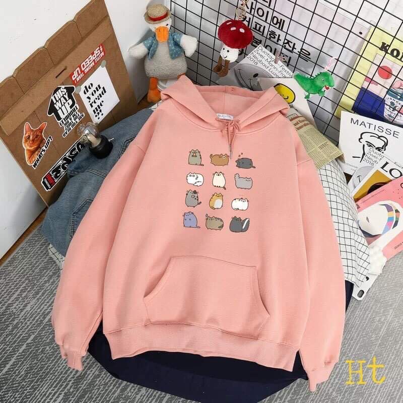 Áo hoodie mười hai mèo HT11, Áo nỉ Unisex from rộng, Chất nỉ ấm mặc không xù, thiết kế phong cách - MODY