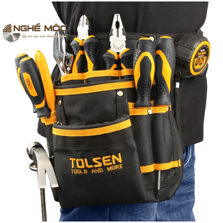 Túi đeo hông đựng đồ vải dù siêu dày dặn, túi đựng dụng cụ Tolsen 80120 đai đeo - Nghề Mộc