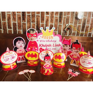 Set trăng trí sinh nhật bé gái thích siêu nhân