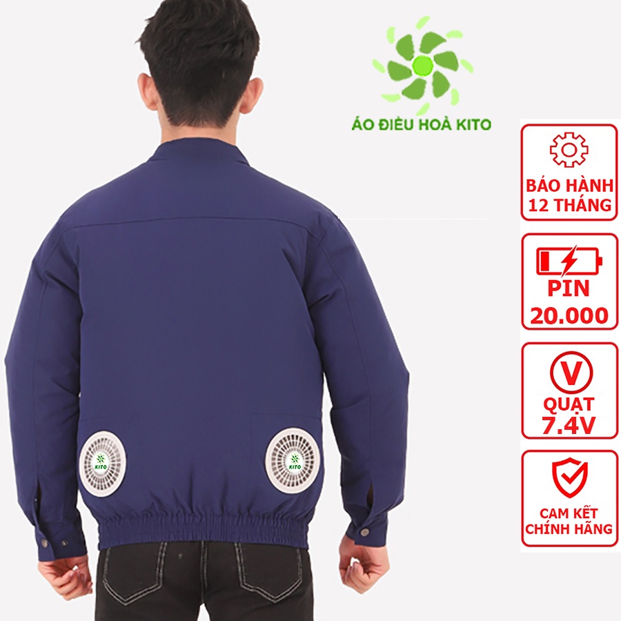 Áo Điều Hoà Quạt Gió Nhật Bản KITO Chính Hãng Pin 20.000mAh Chạy 10 - 17 Tiếng, BH 1 Năm