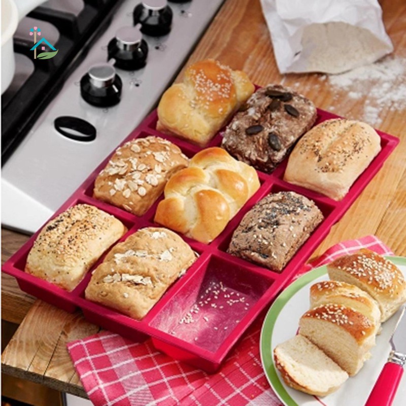 NU 3D Silicone Mold with 9 Cavity Mini Fancy Brownie Cake Pan Fondant Baking Chocolate Mould Heat Resistance DIY Tool .vn