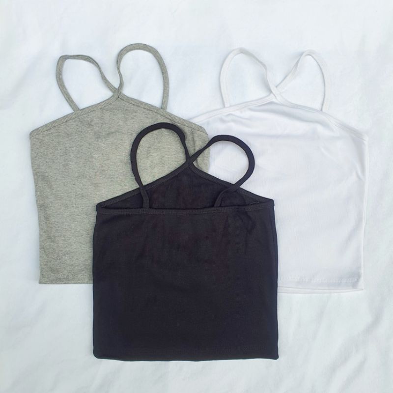 ÁO 2 DÂY CHỮ V NỮ TRƠN CROPTOP THUN GÂN ALOHASHOP91