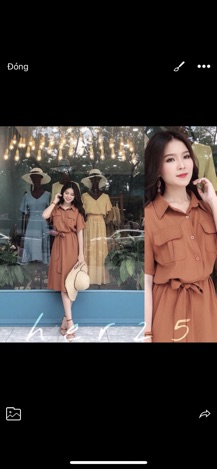 Váy Her sơ mi túi hộp