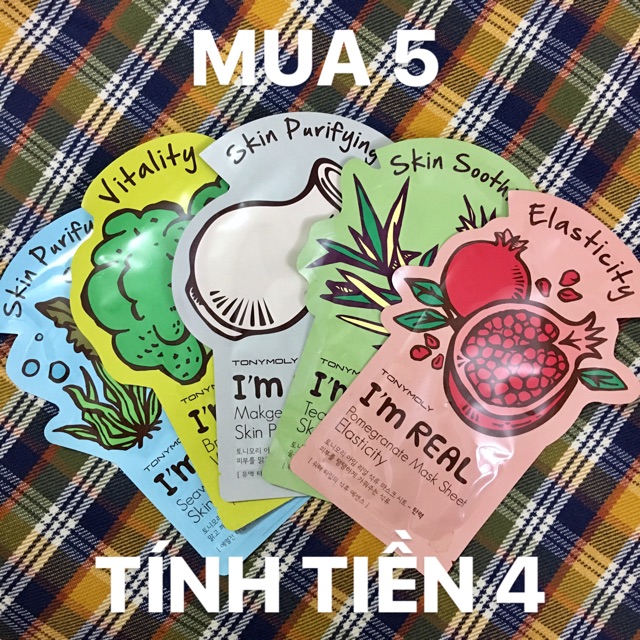 Combo 5 miếng mặt nạ Tony Moly