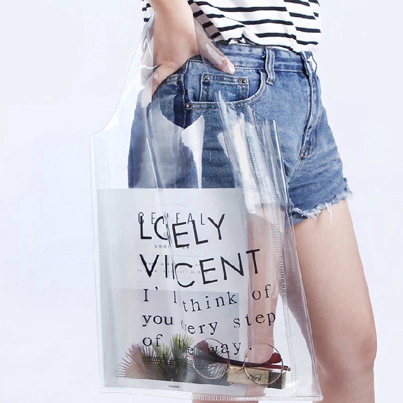 Túi xách tay trong suốt bằng nhựa PVC thời trang dành cho nữ
