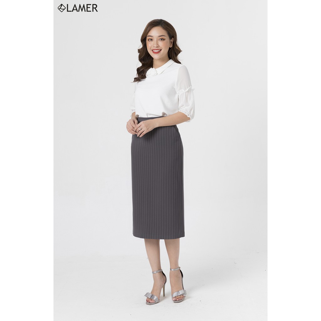 Chân váy bút chì LAMER L62F19Q001 (Kẻ ghi/Ghi Trơn) | BigBuy360 - bigbuy360.vn
