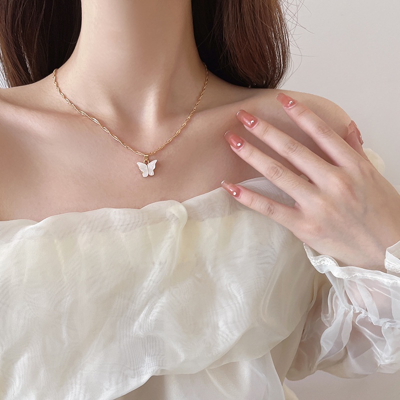 Dây chuyền / vòng tay mặt hình bướm phong cách Hàn Quốc dành cho nữ