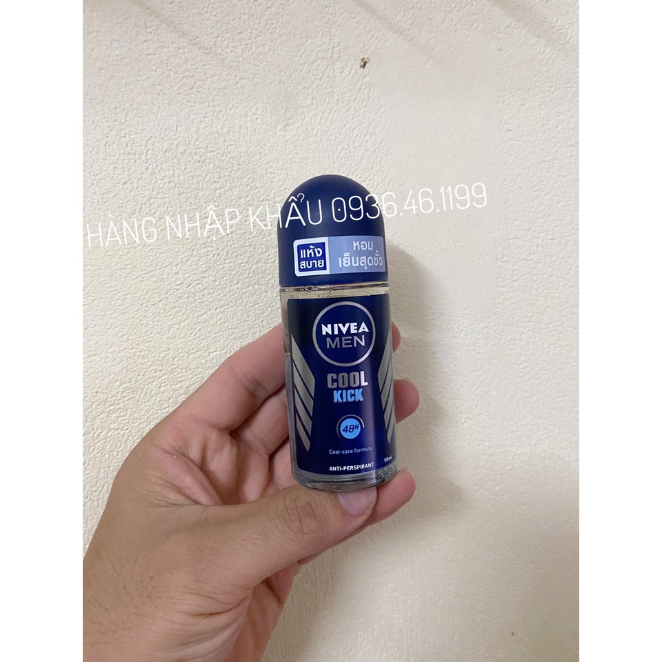 Chai thủy tinh Nivea 50ml Lăn Nách khử mùi  Men Thái Lan