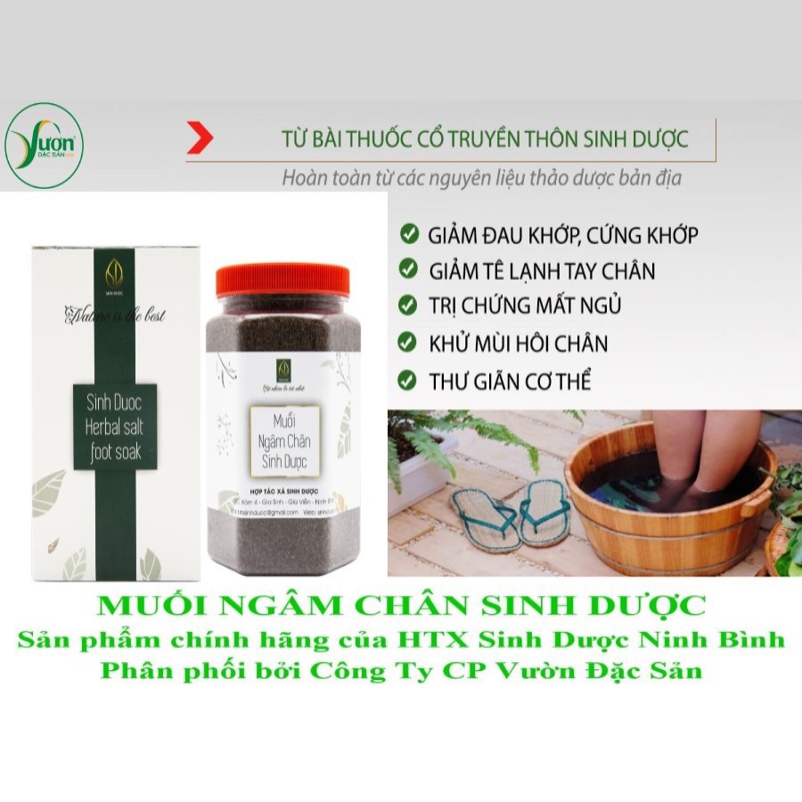 (Bán sỉ) Muối ngâm chân Sinh Dược 550gr hết nhức mỏi, ngủ ngon giấc - NPP Tâm Dược Thảo