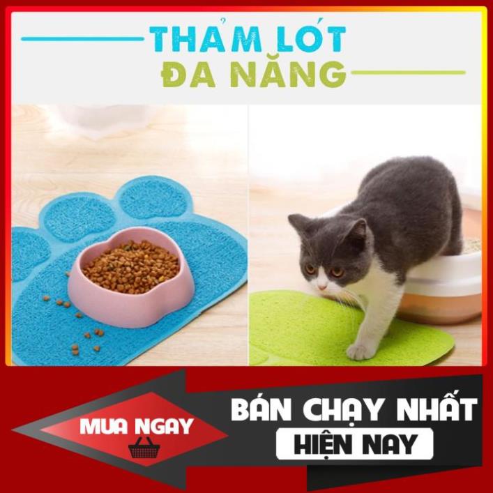 Thảm Lót Khay Vệ Sinh, Bát Ăn Cho Mèo Chống Văng Cát Vệ Sinh và Hạt Thức Ăn