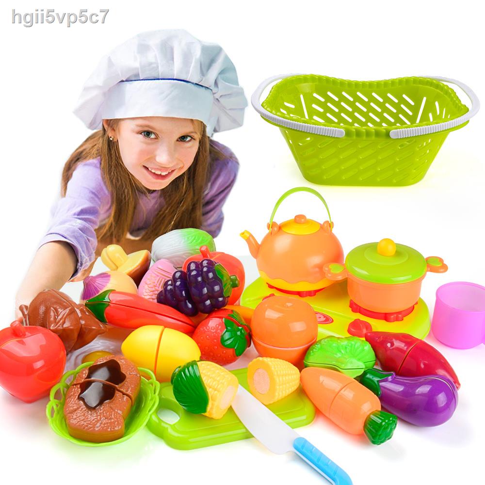 [bán chạy]Trẻ em lớn bé trai và gái chơi nhà bếp bộ đồ ăn ghếo kéo xe đẩy hàng siêu thị