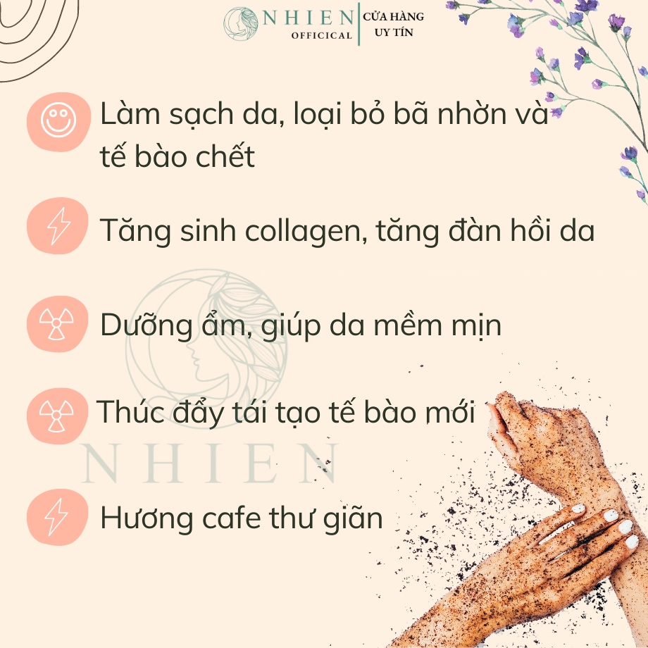 Tẩy da chết body cà phê - muối hồng - yến mạch làm sạch sâu, dưỡng da mềm mịn