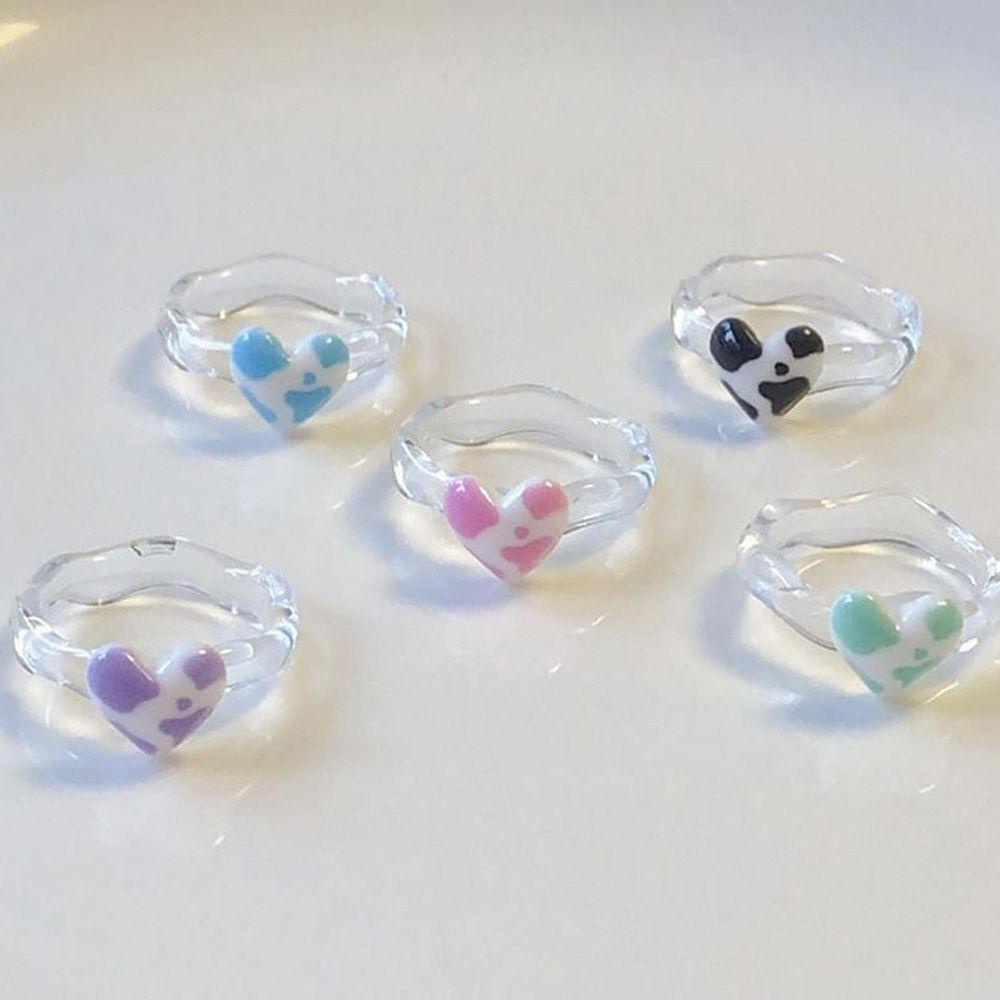 Nhẫn Trong Suốt Họa Tiết Da Báo Phong Cách Vintage