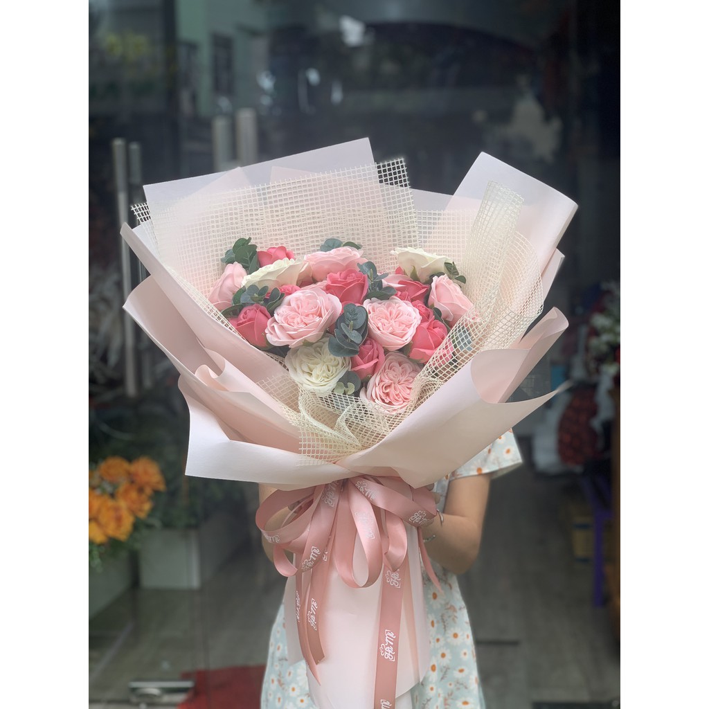 Giấy gấm xốp Hàn bó hoa siêu đẹp
