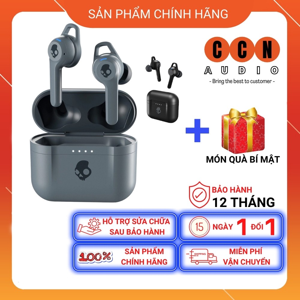 Tai nghe Skullcandy Indy Fuel True Wireless kiểu dáng inear kết hợp earhooks cao su