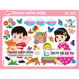 Decal mầm non- GÓC BẾ EM khổ lớn 127x80