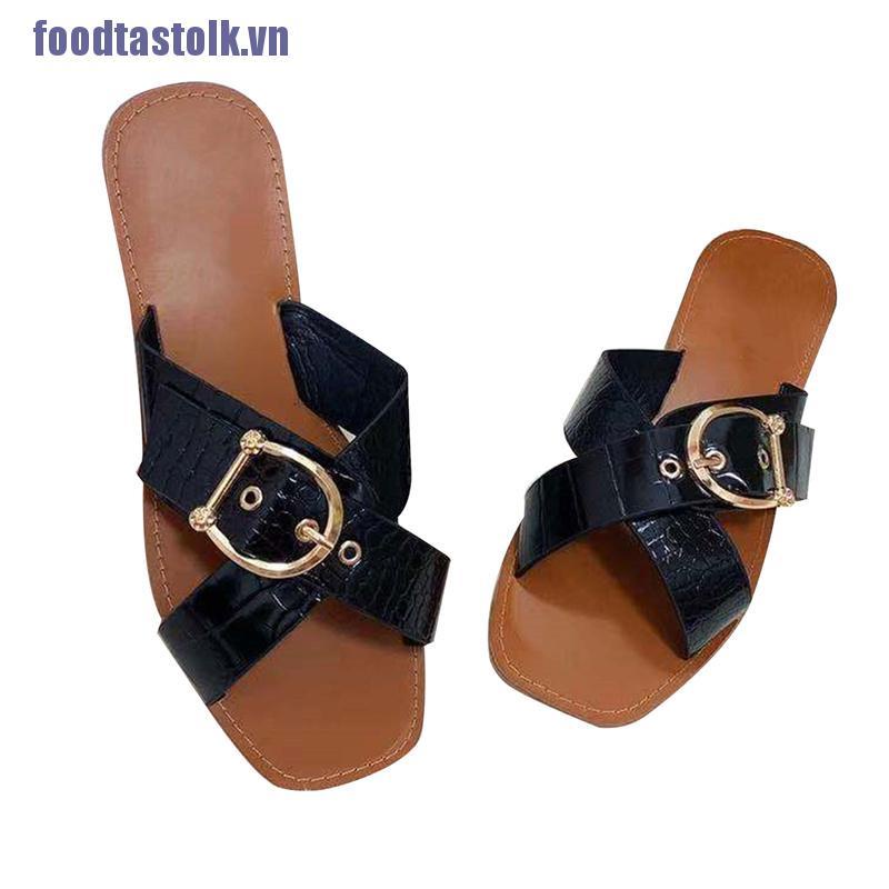 【stolk】Women‘s Shoes Fashion Open Toe Flat Sandals Outdoor Casual Slippers