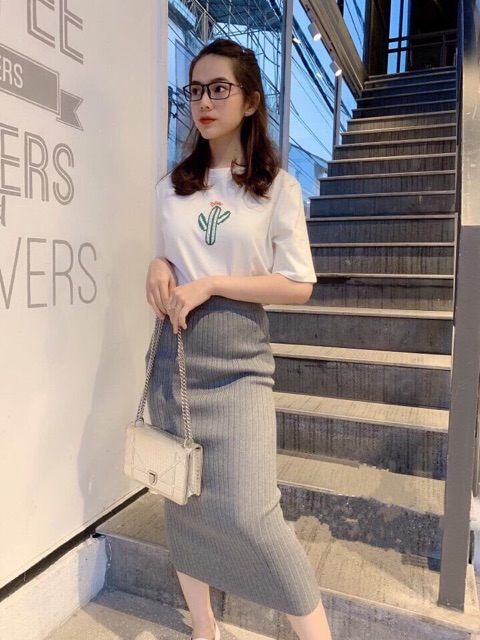 CHÂN VÁY LEN DÁNG LỠ XẺ SAU CÓ SẴN | BigBuy360 - bigbuy360.vn