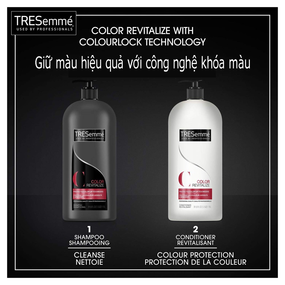 Dầu gội, xả TRESemme 1,15 lít giữ màu tóc nhuộm (Mỹ)