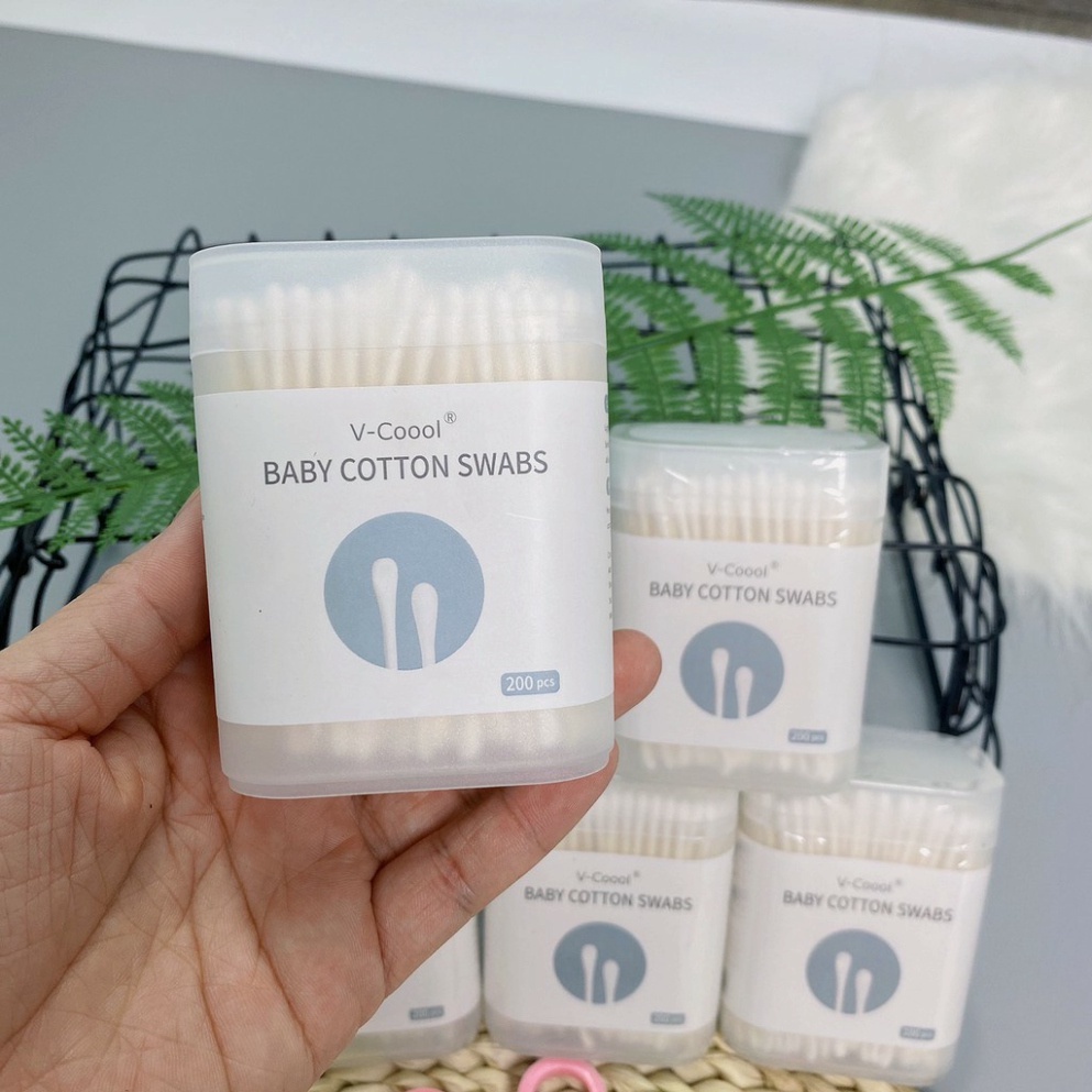Tăm bông Vcool cho bé lõi giấy  - Tăm bông trẻ em kháng khuẩn V-coool
