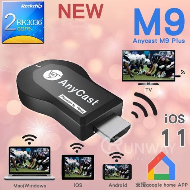 Bộ kết nối HDMI không dây AnyCast M9 Plus cho IOS, Android- Bảo hành đổi mới