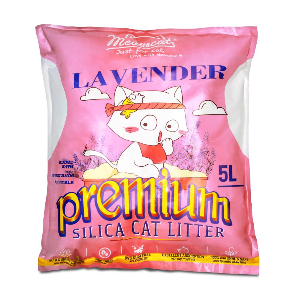 Cát thủy tinh vệ sinh cho mèo 5L SILICA CAT LITTER PREMIUM đa dạng hương