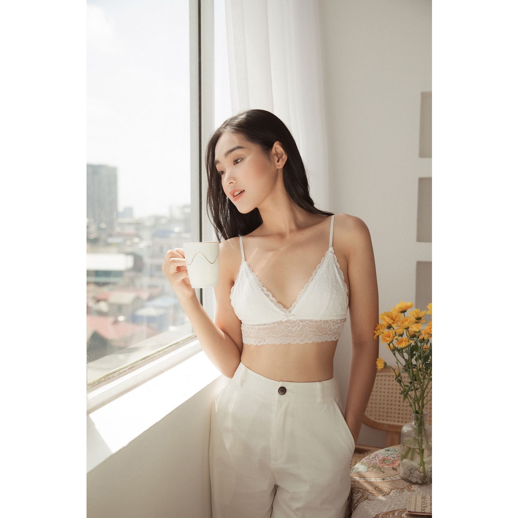 Lace bralette màu ren trắng MADELEN