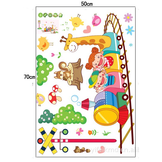 Decal trang trí tường Đường Ray xe lửa cho các Thú vui chơi