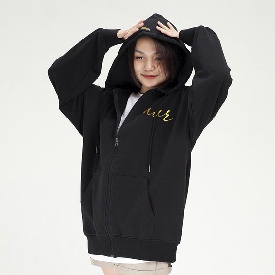 Áo khoác dây kéo zip MVR bigsize 120Kg hoodie chống nắng logo chữ ký Nhũ Vàng Nam Nữ Localbrand MVR25022113