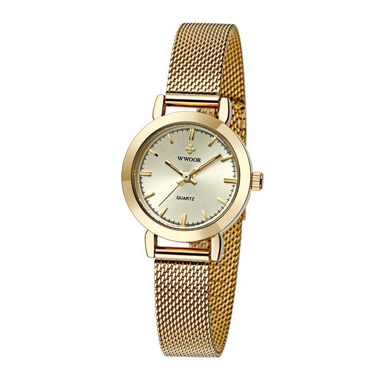 ĐỒNG HỒ NỮ WWOOR 8823 MẶT TRÒN,DÂY THÉP CAO CẤP KHÔNG GỈ (4 MÀU LỰA CHỌN) Bán lẻ giá sỉ