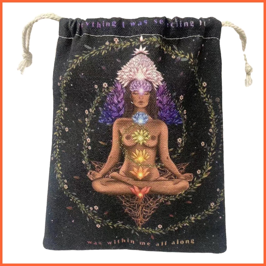 Túi Nhung Dây Rút Mềm Mại In Họa Tiết Thiên Nhiên Đựng Bài Tarot