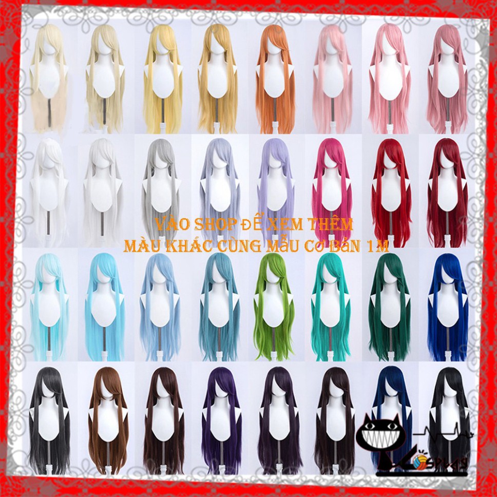 [Sẵn] Wig/tóc giả cơ bản nữ thẳng xanh lá cây 1m -100cm tại MIU SHOP 06