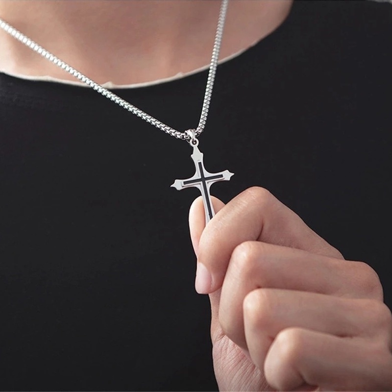 Vòng cổ Bằng Thép Không Gỉ Mặt Thánh Giá Thời Trang