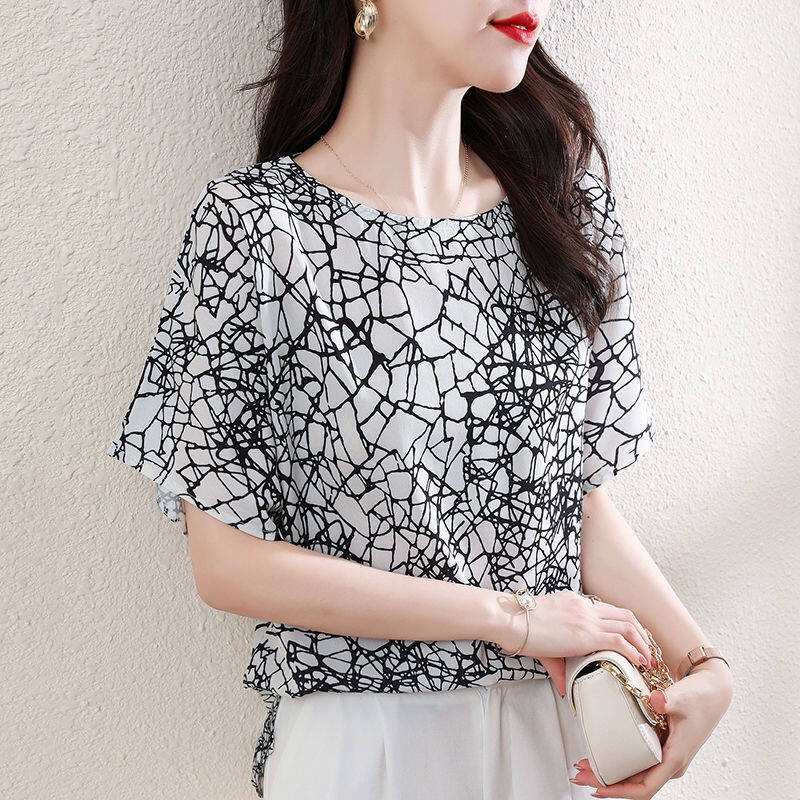 Áo Thun Tay Ngắn Cổ Tròn Dáng Rộng Thời Trang Mùa Hè Phong Cách Hàn Quốc Cho Nữ Plus Size