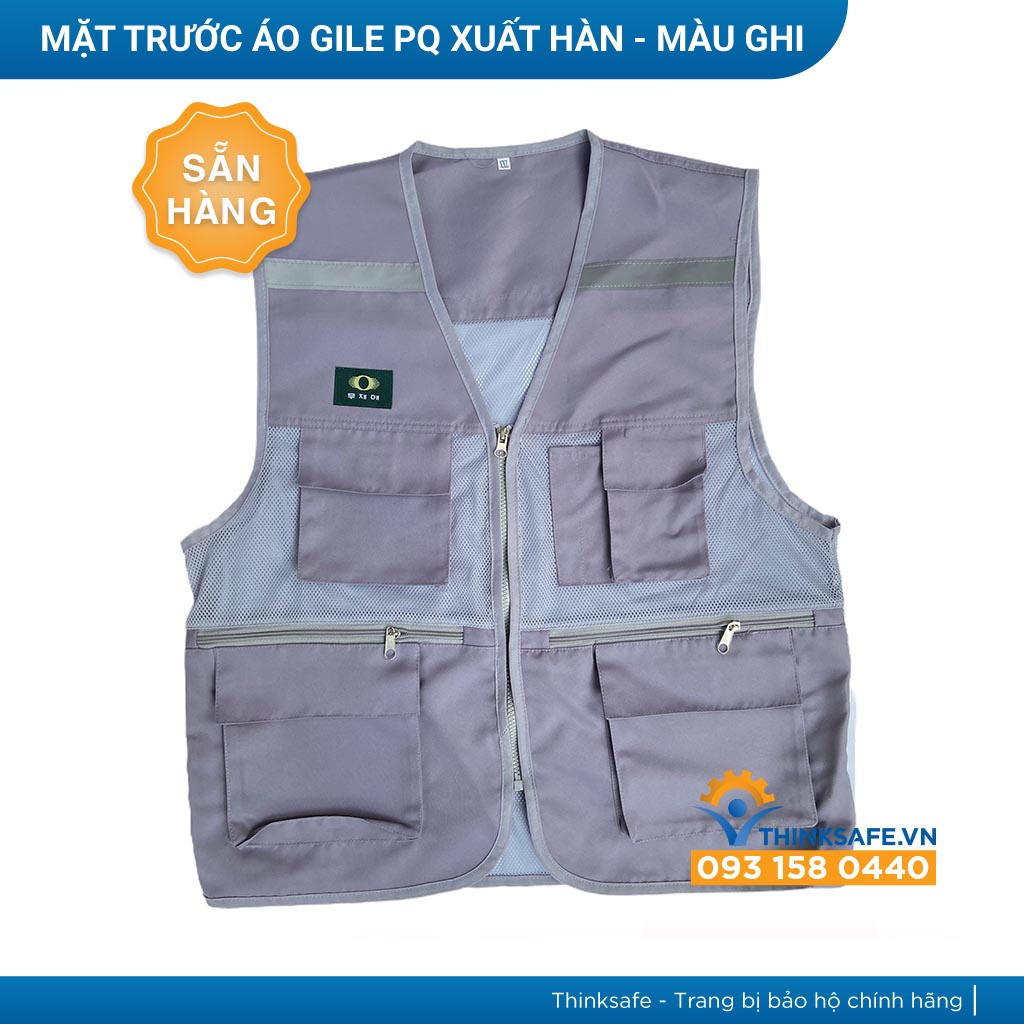 Áo gile áo phản quang giá rẻ, gi lê cho kỹ sư, áo lưới công nhân, vải Pangrim Hàn Quốc cao cấp bền - THINKSAFE