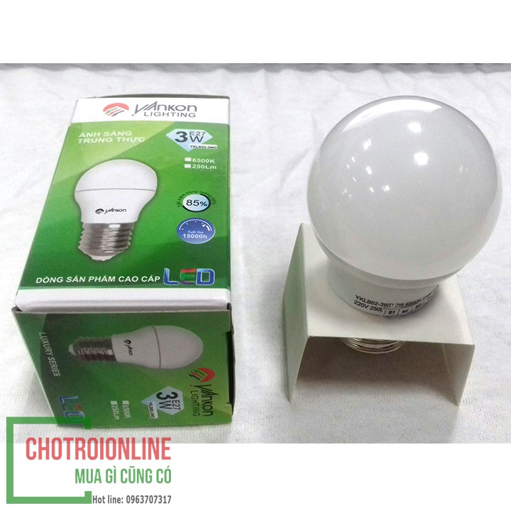 Bóng đèn LED YanKon 3w (ánh sáng trắng) YKLB-3WD