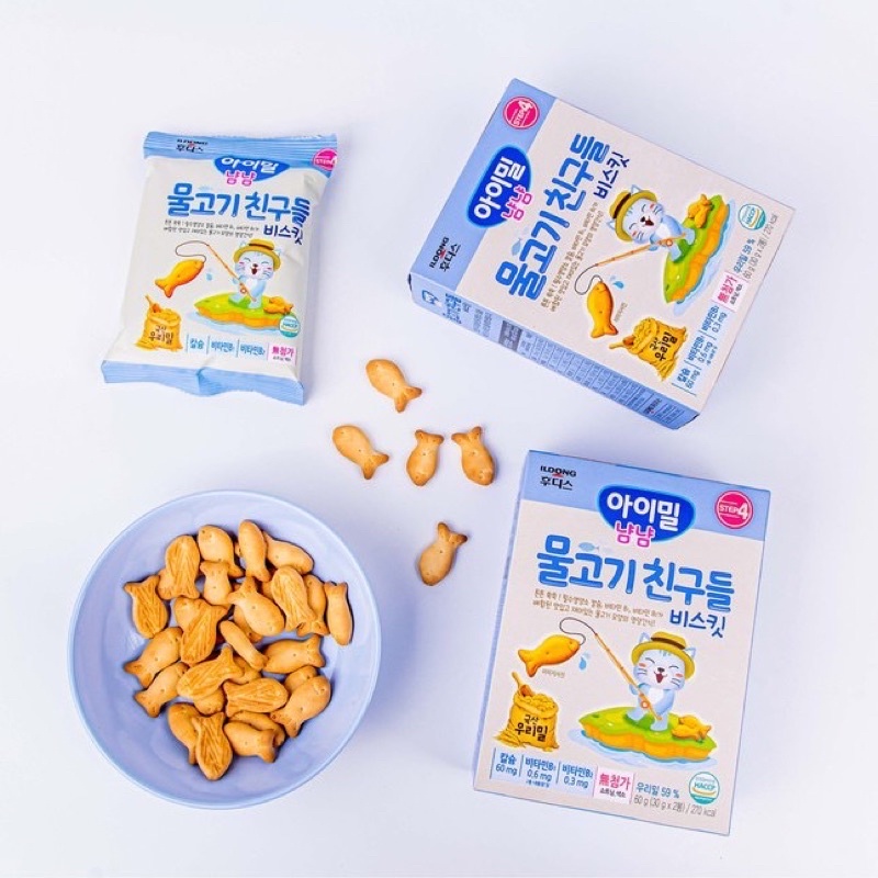 Bánh quy ăn dặm hình cá/hình khủng long ildong Hàn quốc (Date 15/9/2023)